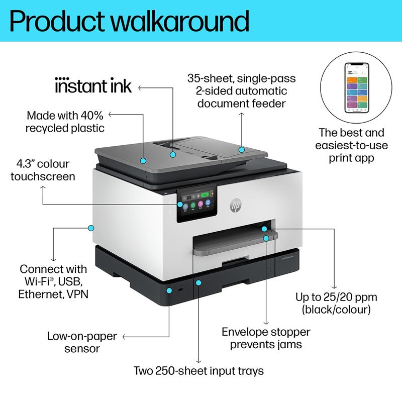 HP OfficeJet Pro 9135e A4 Colour Multifunction Inkjet Printer
