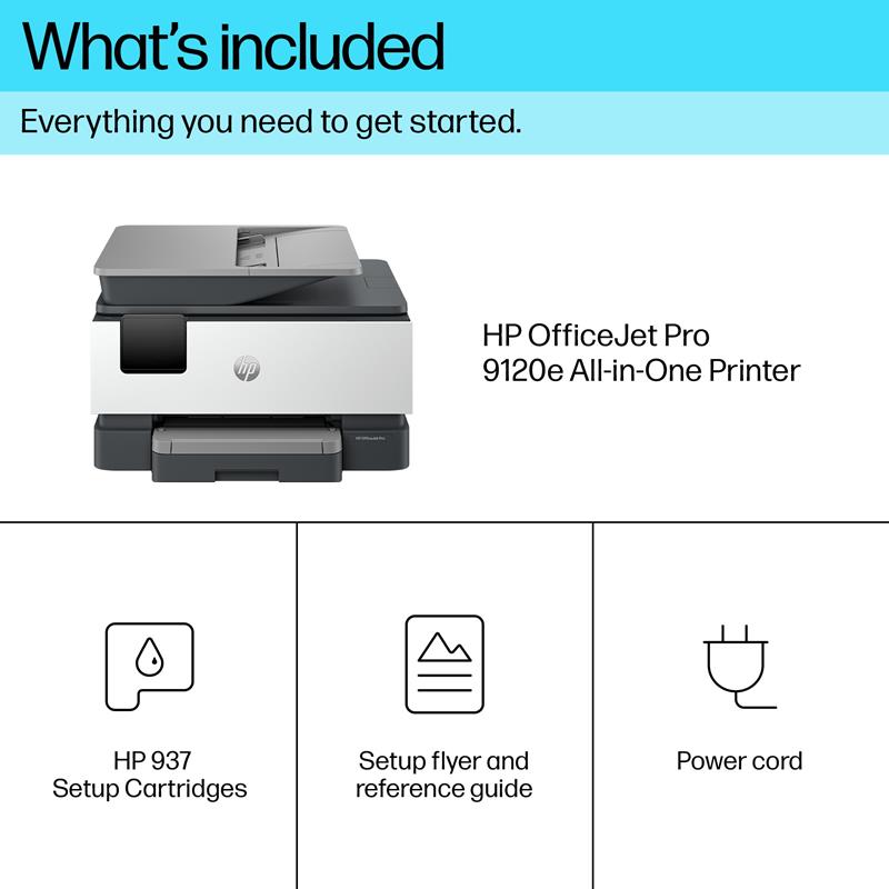 Product image for HP OfficeJet Pro 9120e A4 Colour Multifunction Inkjet Printer - Gallery05