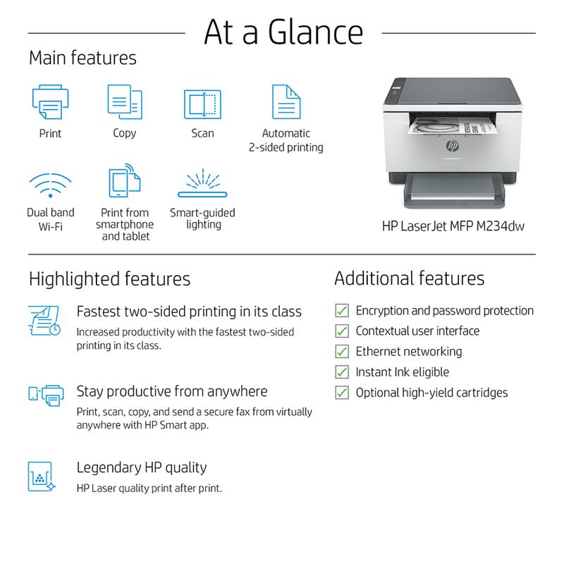 Product image for HP LaserJet MFP M234dw A4 Mono Multifunction Laser Printer - Gallery05