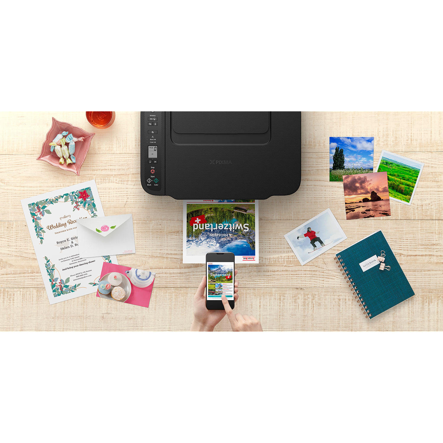 Product image for Canon PIXMA TS3750i A4 Colour Multifunction Inkjet Printer - Gallery05