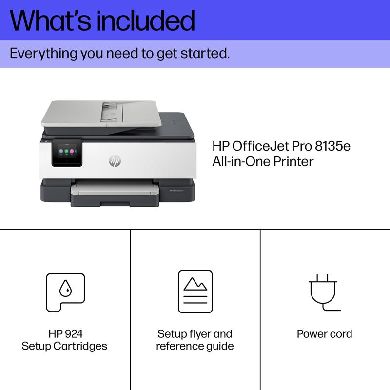Product image for HP OfficeJet Pro 8135e A4 Colour Multifunction Inkjet Printer - Gallery06