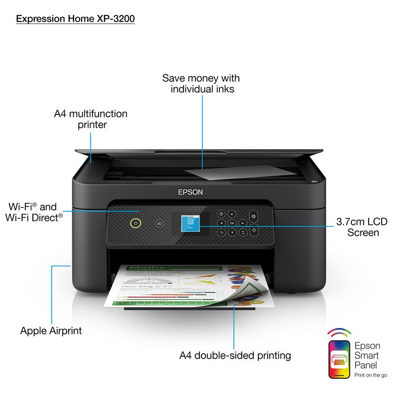 Product image for Epson Expression Home XP-3200 A4 Colour Multifunction Inkjet Printer - Gallery07