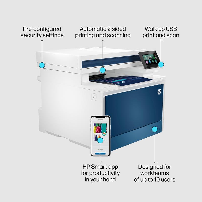 Product image for HP Color LaserJet Pro MFP 4302fdw A4 Colour Multifunction Laser Printer - Gallery07