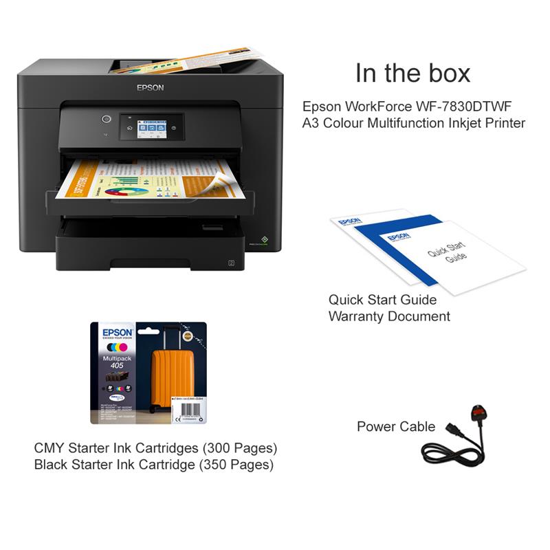 Product image for Epson WorkForce WF-7830DTWF A3 Colour Multifunction Inkjet Wireless Printer - Gallery07
