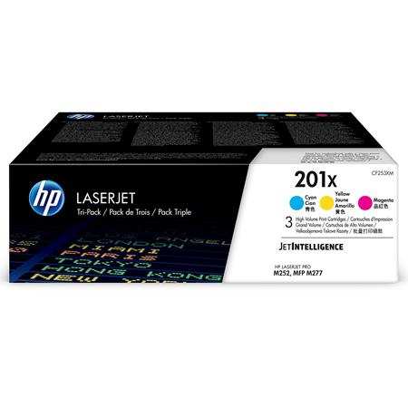 HP 201X Cyan/Magenta/Yellow Original Toner Cartridges - Tri-Pack (CF253XM)