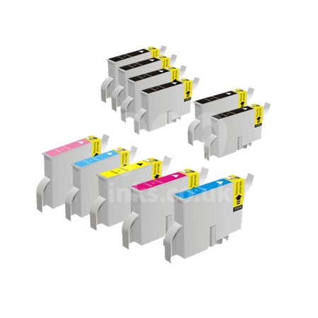 999inks Compatible Multipack Epson T0341/48 2 Full Sets + 2 FREE Black Inkjet Printer Cartridges