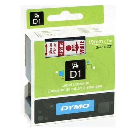Dymo 45805 (S0720850) Original Label Tape (19mm x 7m) Red On White