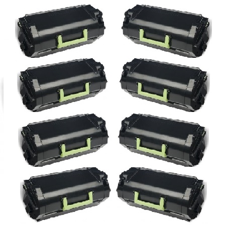 999inks Compatible Eight Pack Lexmark 622H Black Laser Toner Cartridges