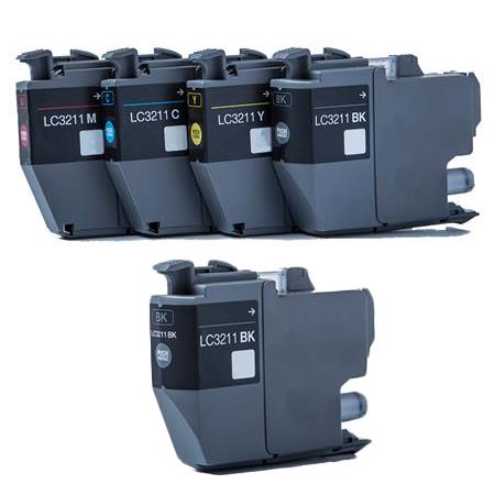 999inks Compatible Multipack Brother LC3211 1 Full Set + 1 FREE Black Standard Capacity Inkjet Printer Cartridges