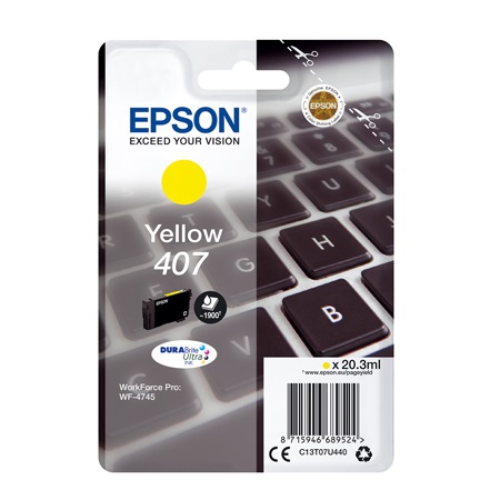 Epson 407 (T07U440) Yellow Original DURABrite Ultra Ink Cartridge