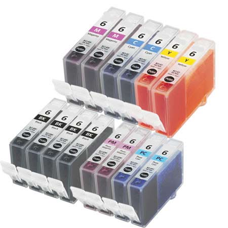 999inks Compatible Multipack Canon BCI-6BK/C/M/Y/PC/PM 2 Full Sets + 2 FREE Black Inkjet Printer Cartridges