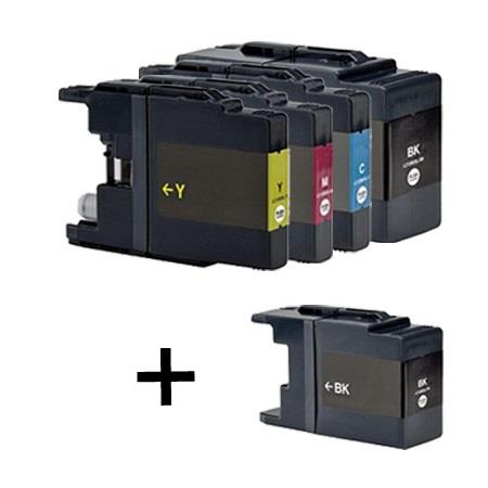 999inks Compatible Multipack Brother LC1280 1 Full Set + 1 FREE Black Inkjet Printer Cartridges