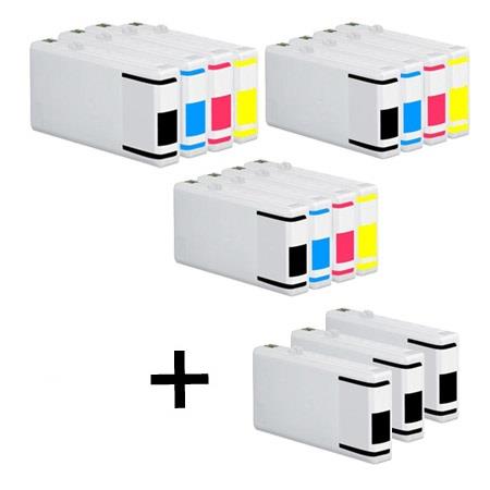 999inks Compatible Multipack Epson T7021/4 3 Full Sets + 3 FREE Black Inkjet Printer Cartridges