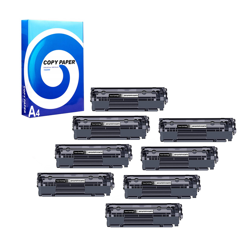 Compatible Eight Pack HP 12A Laser Toner Cartridges + Free Paper