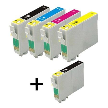 999inks Compatible Multipack Epson T0611 1 Full Set + 1 FREE Black Inkjet Printer Cartridges
