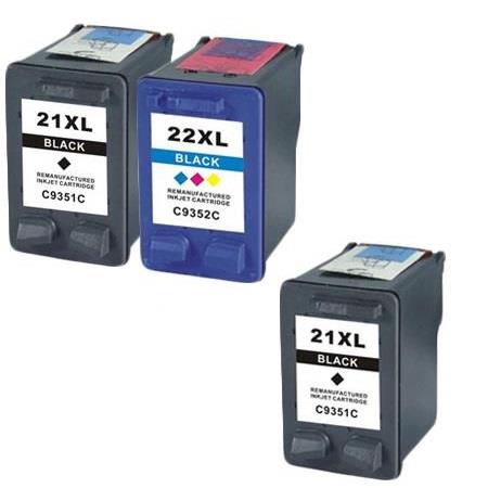 999inks Compatible Multipack HP 21XL/22XL 1 Full Set + 1 Extra Black High Capacity Inkjet Printer Cartridges