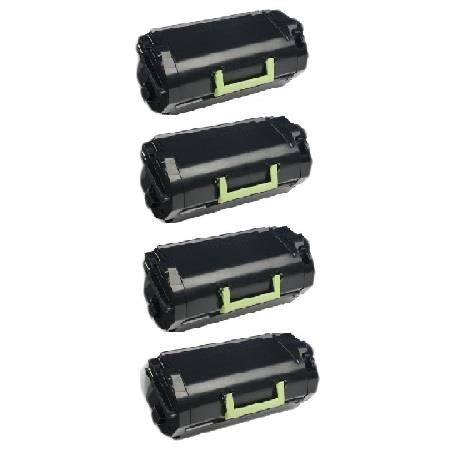 999inks Compatible Quad Pack Lexmark 24B6186 Black Laser Toner Cartridges