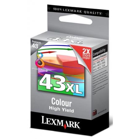 Lexmark No.43XL Tri-Color Original High Capacity Ink Cartridge (18YX143E)