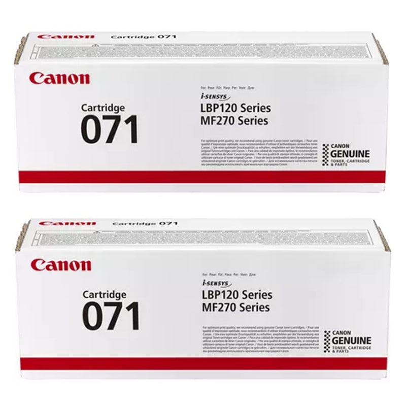 Canon 071 Black Standard Capacity Original Laser Toner Cartridge Twin Pack