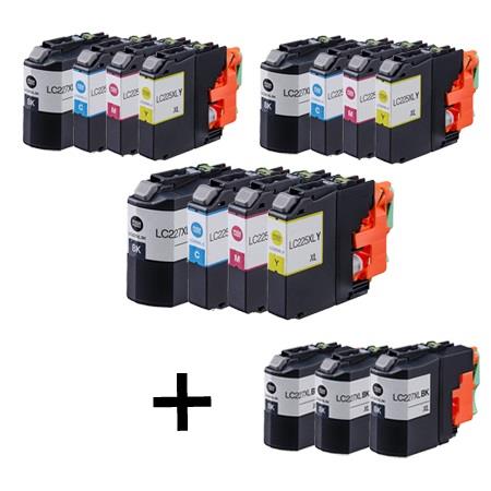 999inks Compatible Multipack Brother LC227XL/LC225XL 3 Full Sets + 3 FREE Black Inkjet Printer Cartridges
