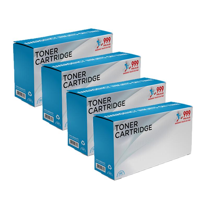 999inks Compatible Quad Pack Kyocera TK-1250 Black Laser Toner Cartridges