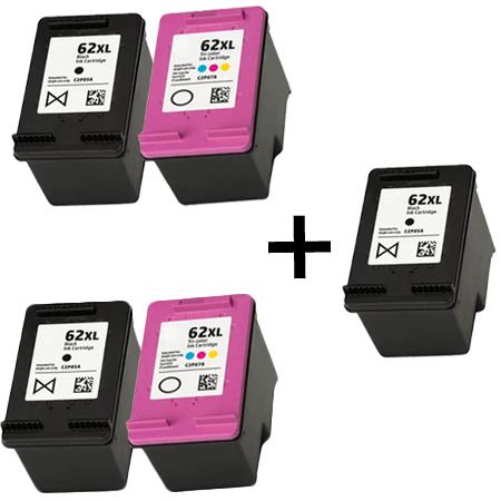 999inks Compatible Multipack HP 62XL 2 Full Sets + 1 Extra Black Inkjet Printer Cartridges