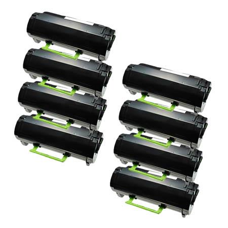 999inks Compatible Eight Pack Lexmark 502U Black Ultra High Capacity Laser Toner Cartridges