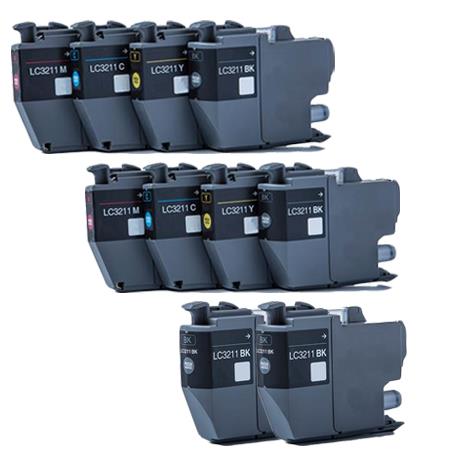 999inks Compatible Multipack BrotherLC3211 2 Full Set + 2 FREE Black Standard Capacity Inkjet Printer Cartridges