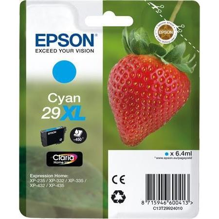 Epson 29XL (T29924010) Cyan  Original Claria Home High Capacity Ink Cartridge (Strawberry)