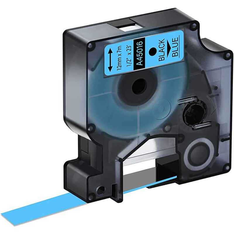 999inks Compatible Dymo 45016 (S0720560) Label Tape (12mm x 7m) Black On Blue