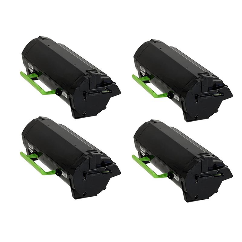 999inks Compatible Quad Pack Lexmark 25B3079 Black Standard Capacity Laser Toner Cartridges