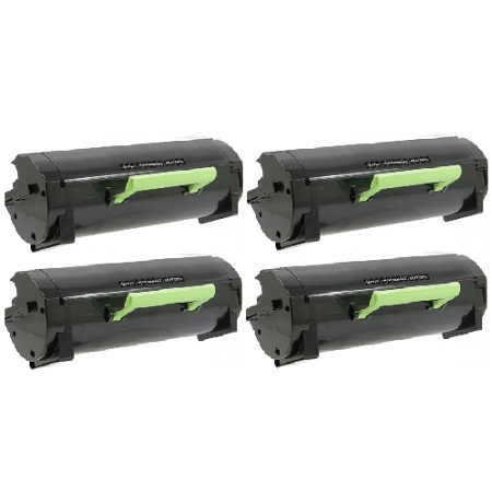 999inks Compatible Quad Pack Lexmark 60F0HA0 Black High Capacity Laser Toner Cartridges