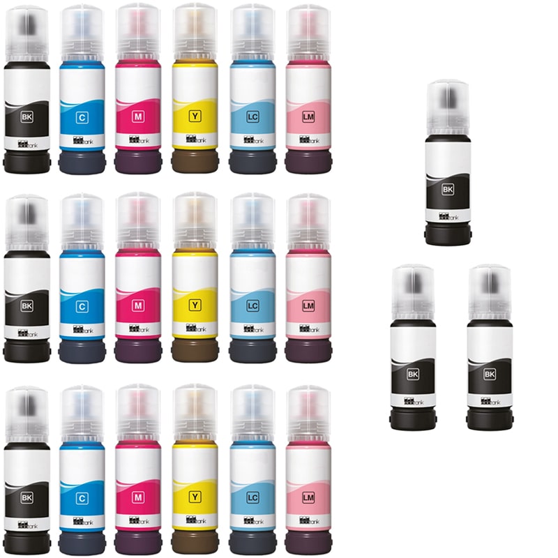 999inks Compatible Multipack Epson 107 3 Full Sets + 3 FREE Black Ink Bottles