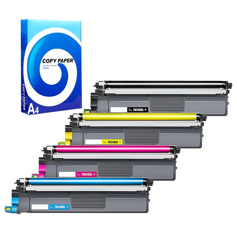 Compatible Multipack Brother TN248XL 1 Full Set High Capacity Laser Toner Cartridges + Free Paper