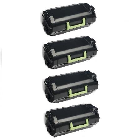 999inks Compatible Quad Pack Lexmark 620XA Black Extra High Capacity Laser Toner Cartridges