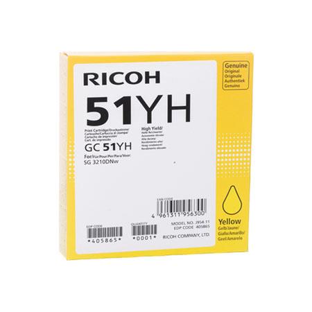 Ricoh GC-51YH (405865) Yellow Original High Capacity Gel Ink Cartridge