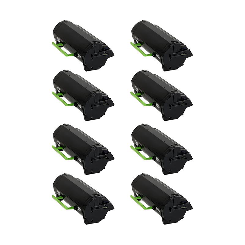 999inks Compatible Eight Pack Lexmark 25B3079 Black Standard Capacity Laser Toner Cartridges
