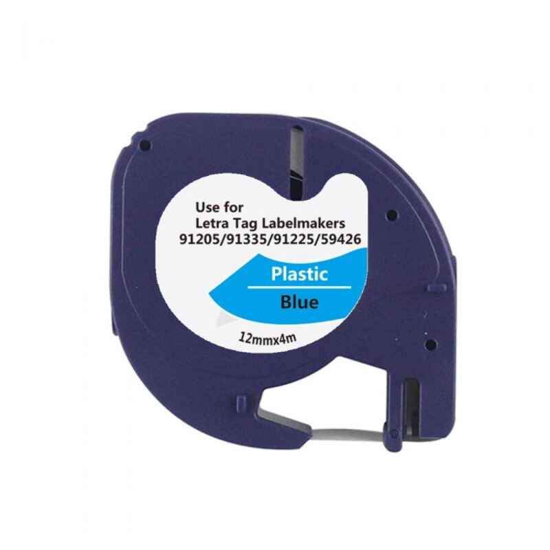 999inks Compatible Dymo 91205 (S0721650) Label Tape (12mm x 4m) Black On Blue
