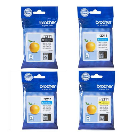 Brother LC3211 Full Set Standard Capacity Original Inkjet Printer Cartridges