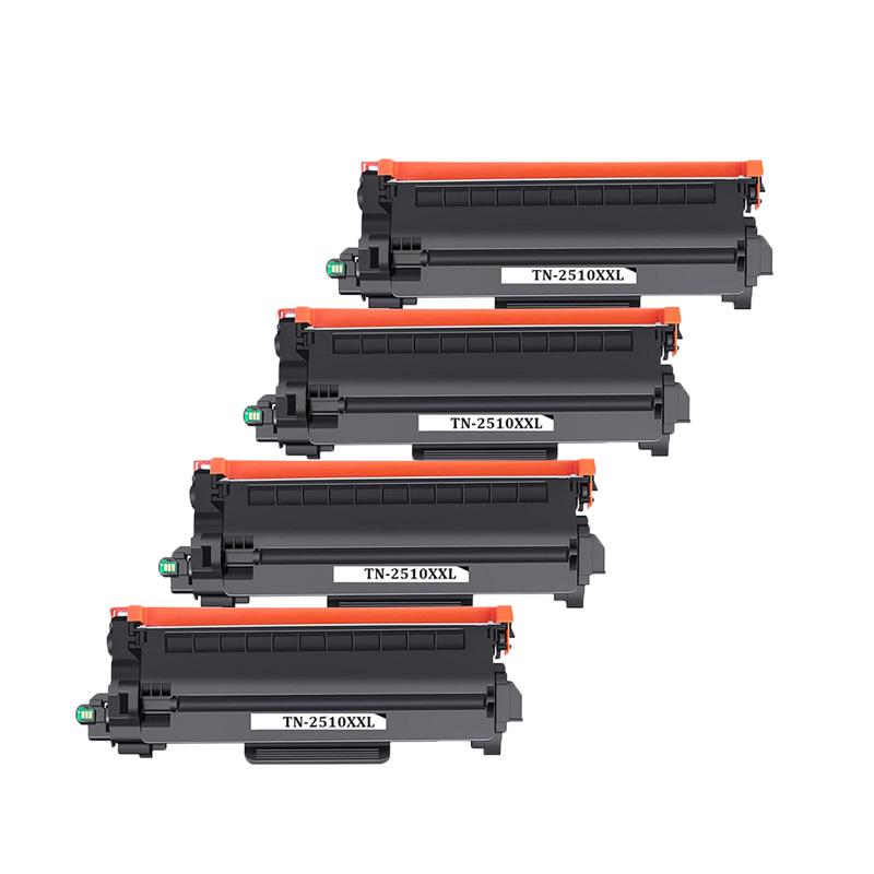 999inks Compatible Quad Pack Brother TN2510XXL Black High Capacity Laser Toner Cartridges