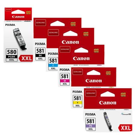 Canon PGI580XXL/CLI581XXL/PBXXL Full Set Extra High Capacity Original Inkjet Printer Cartridges