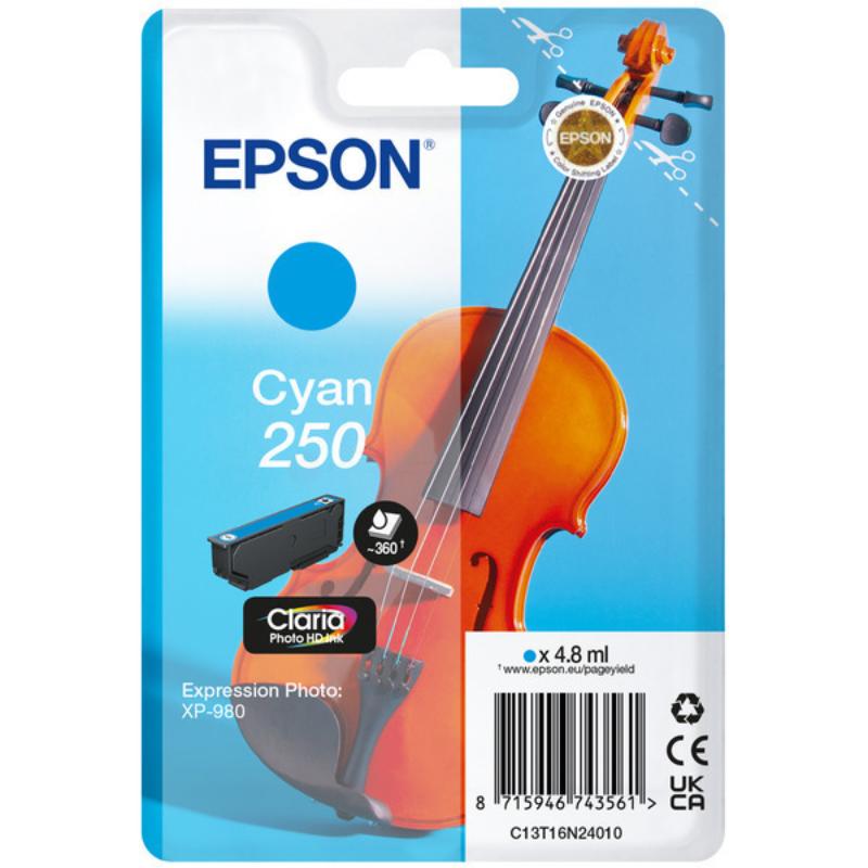 Epson 250 (T16N24010) Cyan Original  Standard Capacity Ink Cartridge (Violin)