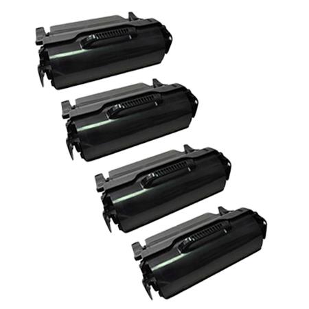 999inks Compatible Quad Pack Lexmark T650A21E Black Laser Toner Cartridges