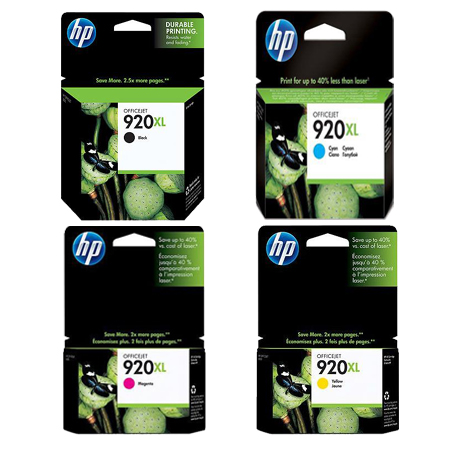 HP 920XL/C2N92AE Full Set Original High Capacity Inkjet Printer Cartridges