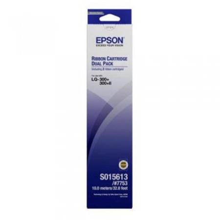Epson S015613 Original Black Ribbon - Twin Pack (7753)