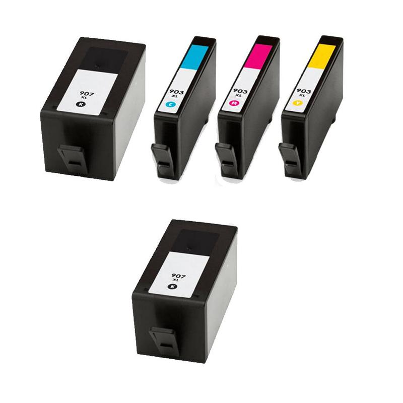 999inks Compatible Multipack HP 907XL/903XL 1 Full Set + 1 Extra Black Inkjet Printer Cartridges