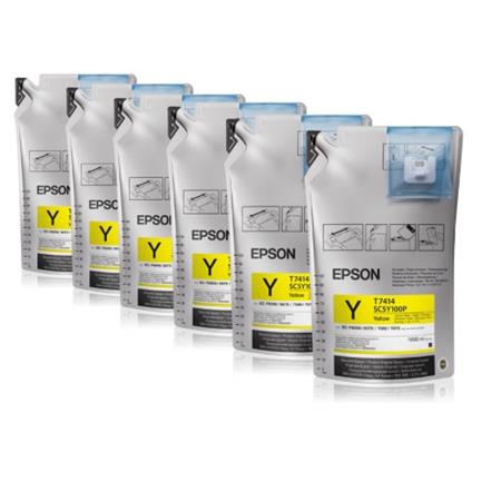 Epson T7414 (T741400) Yellow Original UltraChrome DS Ink Cartridge (1L x 6 Packs)