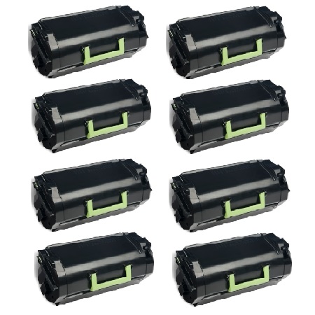 999inks Compatible Eight Pack Lexmark 502X Black Laser Toner Cartridges