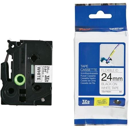 Brother TZe-FX251 Original P-Touch Label Tape (24mm x 8m) Black On White