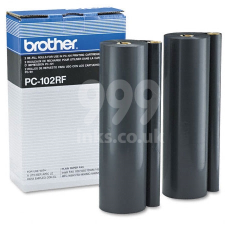 Brother PC102RF Black Original Ribbon Refills x 2 (PC-102RF)